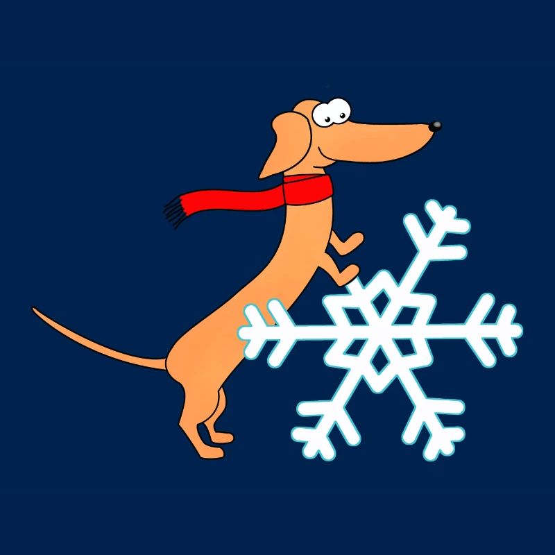 Dackel, Schneestern, Winter