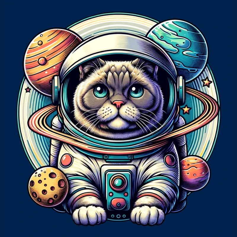 Petit chat mignon comme astronaute astronaute