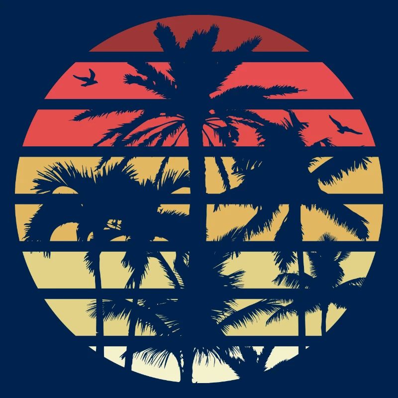 Palmen Retro Sonne