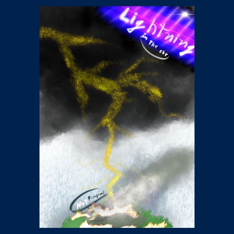 Lightning in the sky