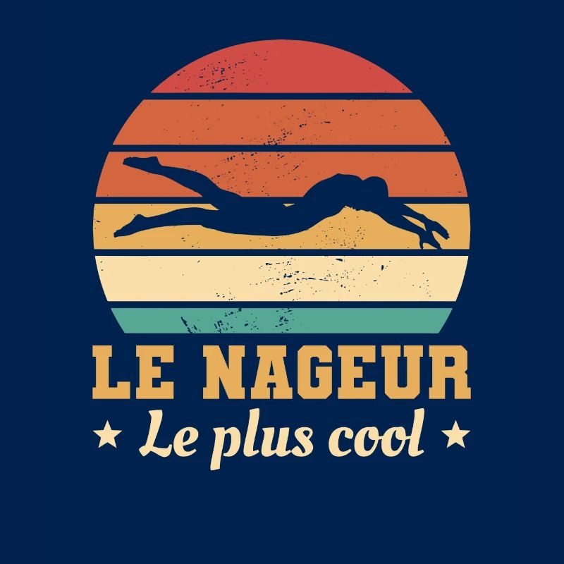 Retro Le Nageur Le Plus Cool Natation