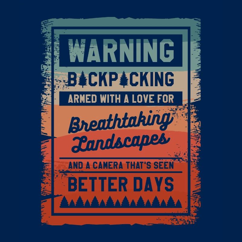 Warnung Backpacking bewaffnet mit einer Liebe zu