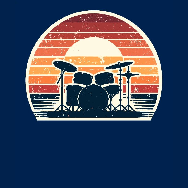 Retro Drumset Drum Drummer Drumming Drummers