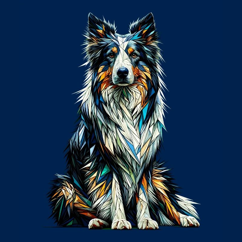 Polygon Art Border Collie Border Collies