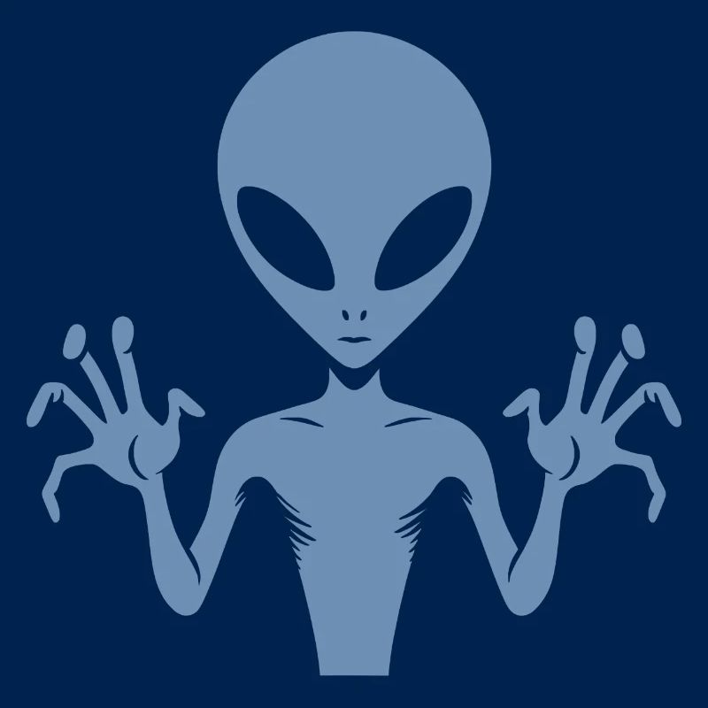 Alien-Außerirdischer-Körper-Silhouette mit Händen