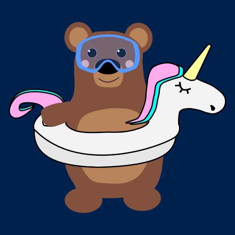 Einhorn Bär Schwimmen