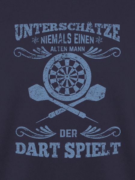 Dartspieler alter Mann