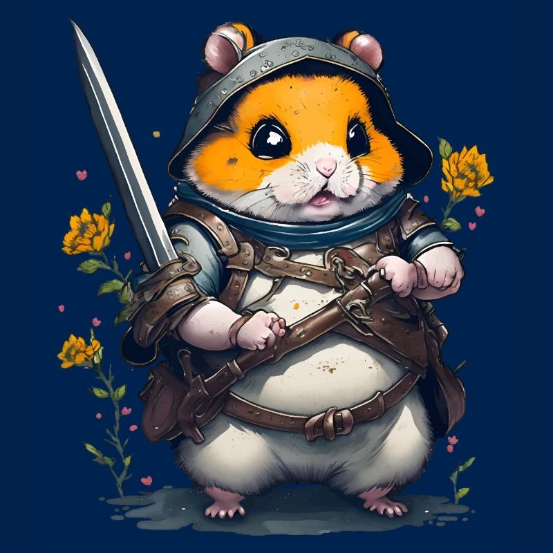 Ninja Hamster-Held des Gartens