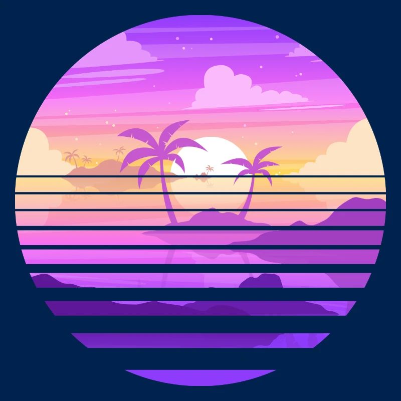 Coucher de soleil sur île paradisiaque