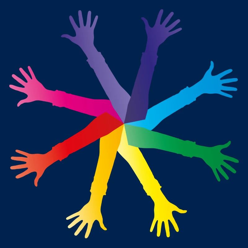 Mains colorées - diversité et intégration