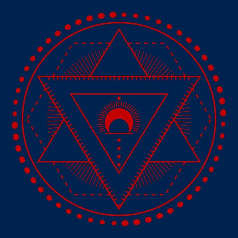 Hexagram Geometrie Mond rot
