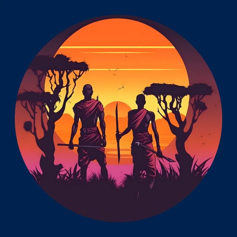 Synthwave african hunters