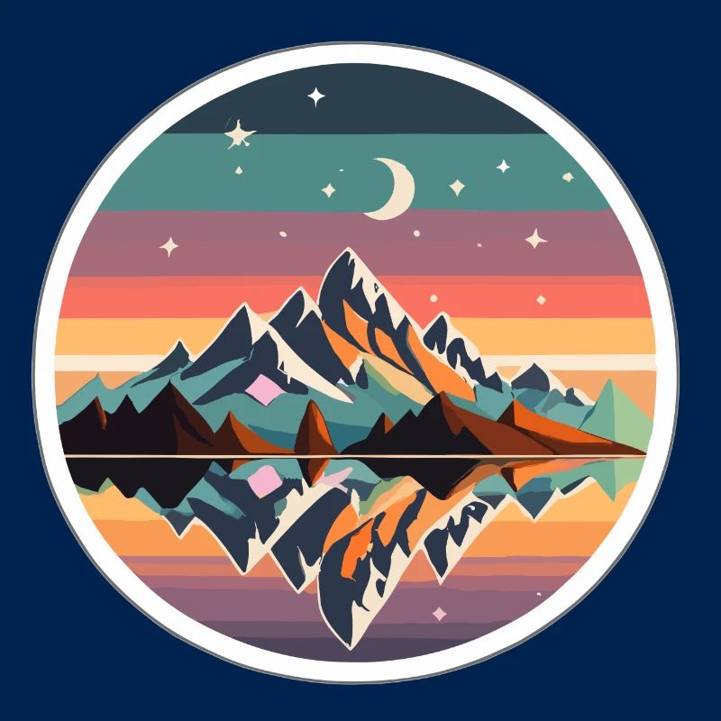 Retro Sunset Mountain