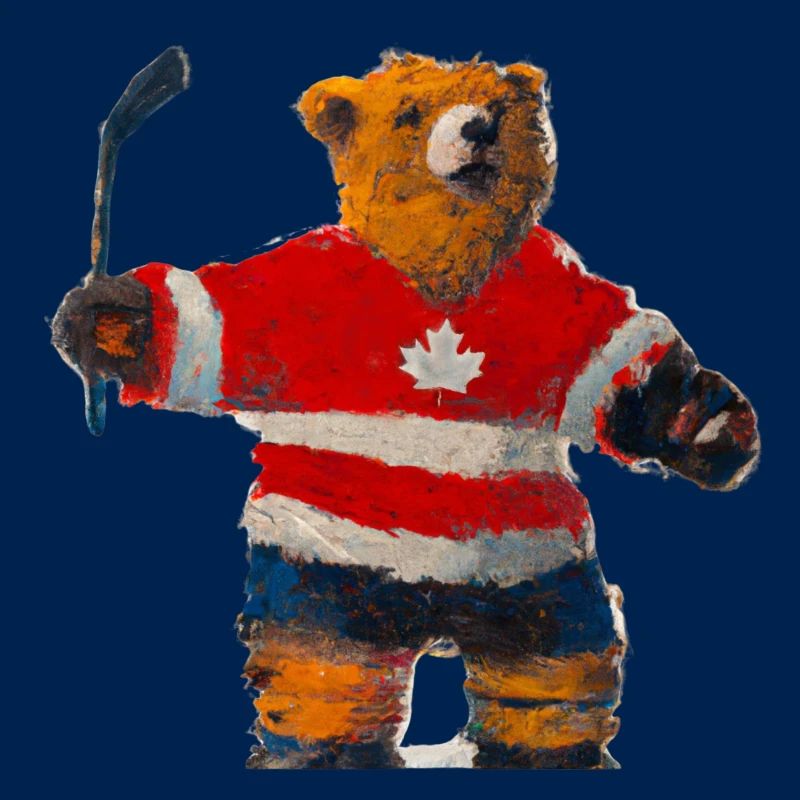 Hockey bear red