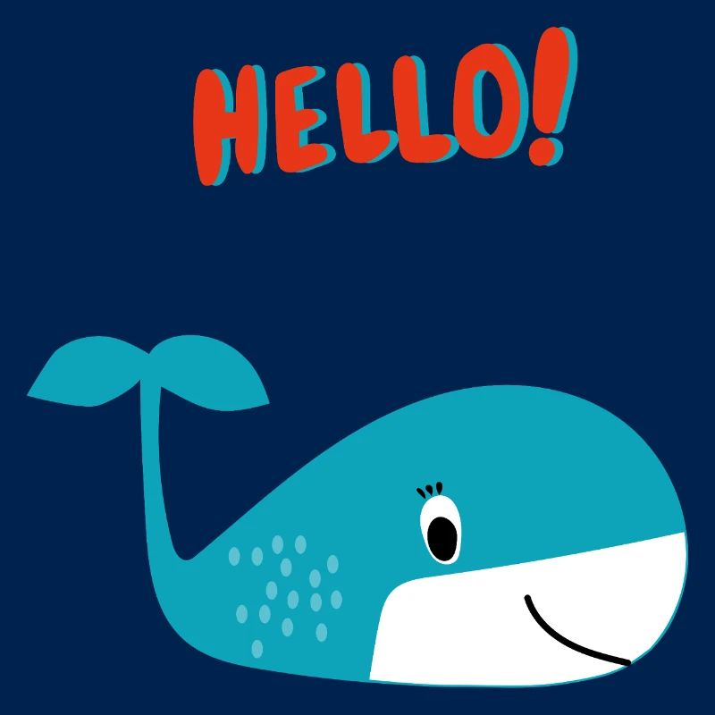Happy Whale Says Hello - Gift Idea