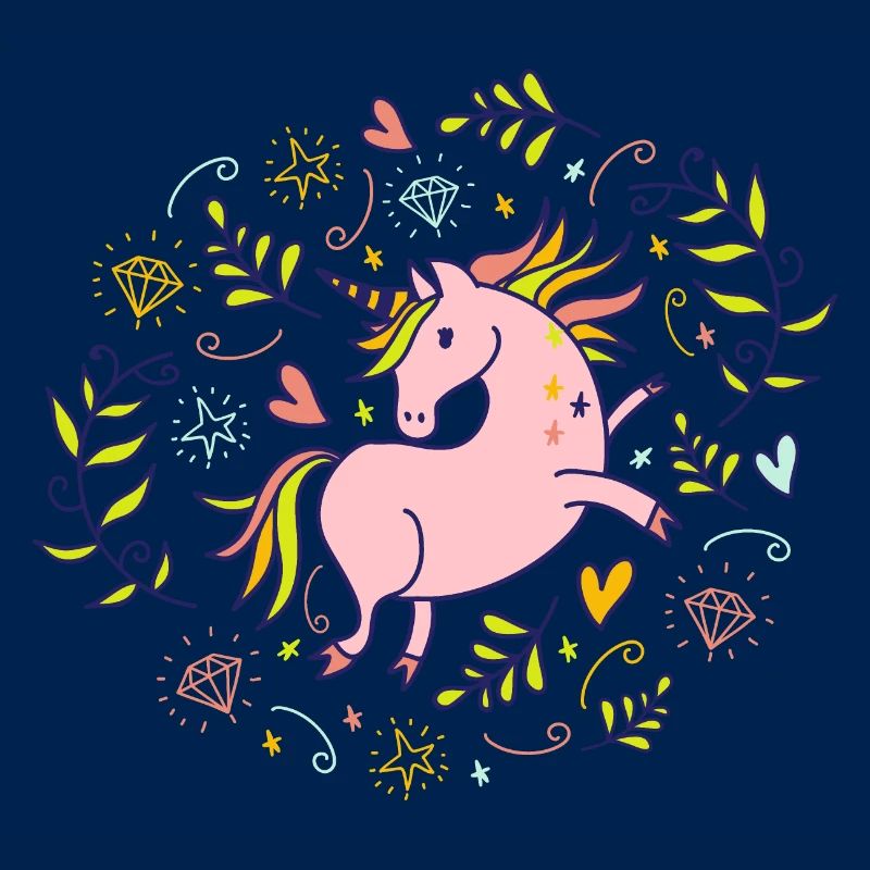 Glückliches rosa Einhorn