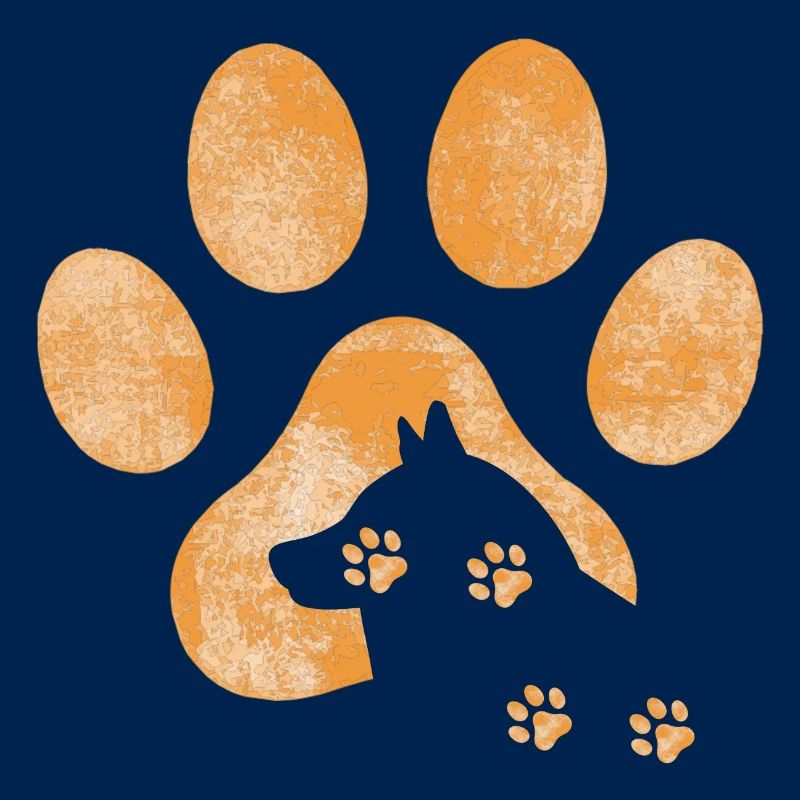 orange Malamute Pfote
