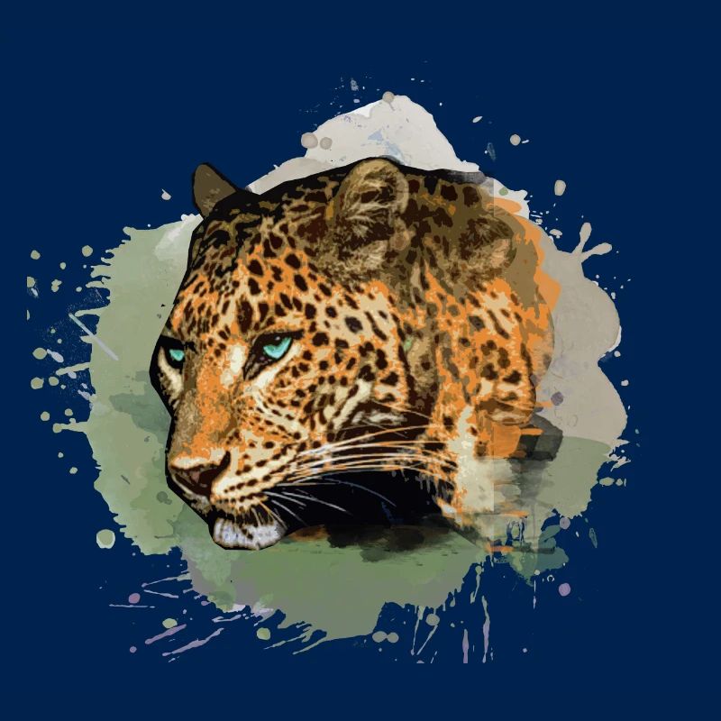 léopard, chat, chat sauvage, graffiti, peinture, vert