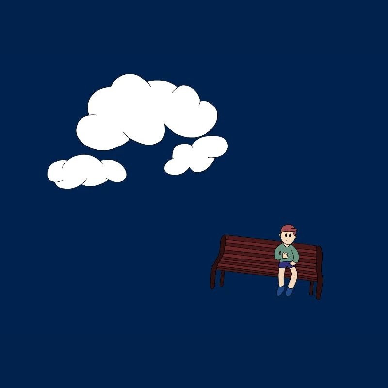 Musing auf einer Bank