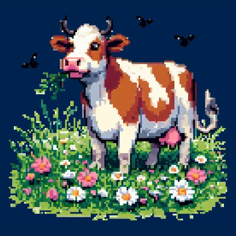 PixelArt Happy Cow