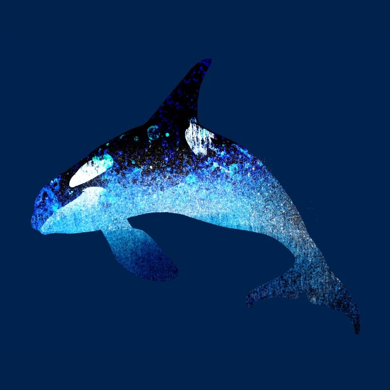 wal,blau,fisch,malerei,kunst,blau,meer