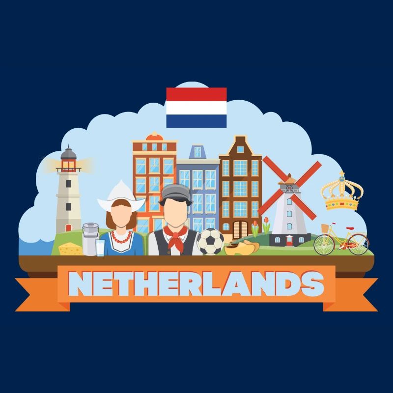 Niederlande Reise-Flat-Komposition