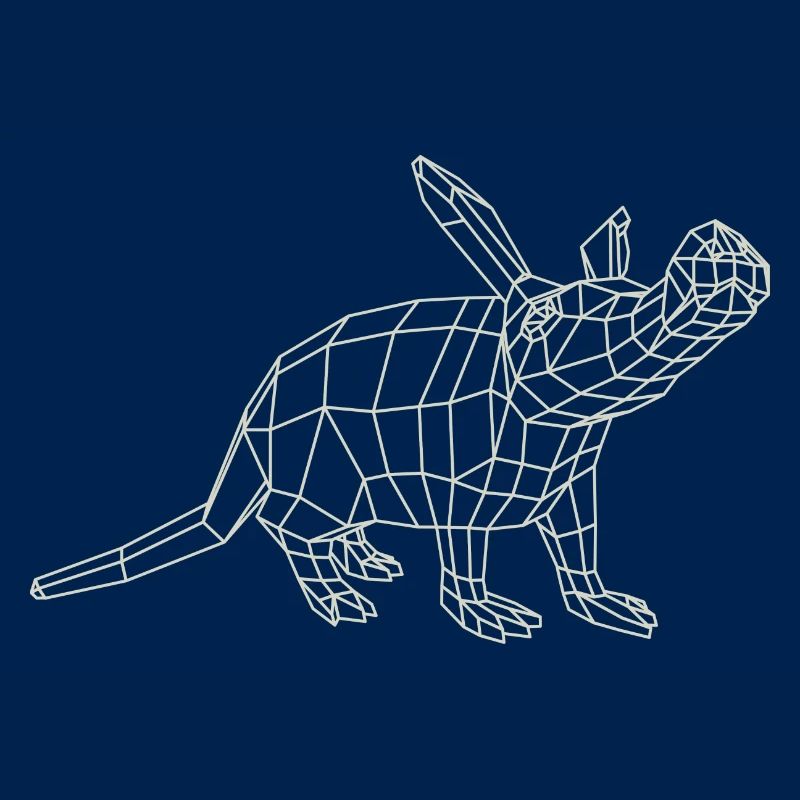 Erdferkel WireFrame von Paperwolf
