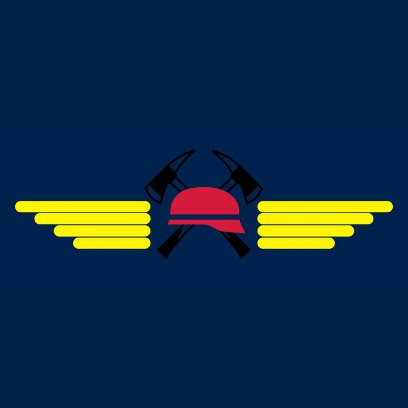 Feuerwehrhelm, Axt und Wings