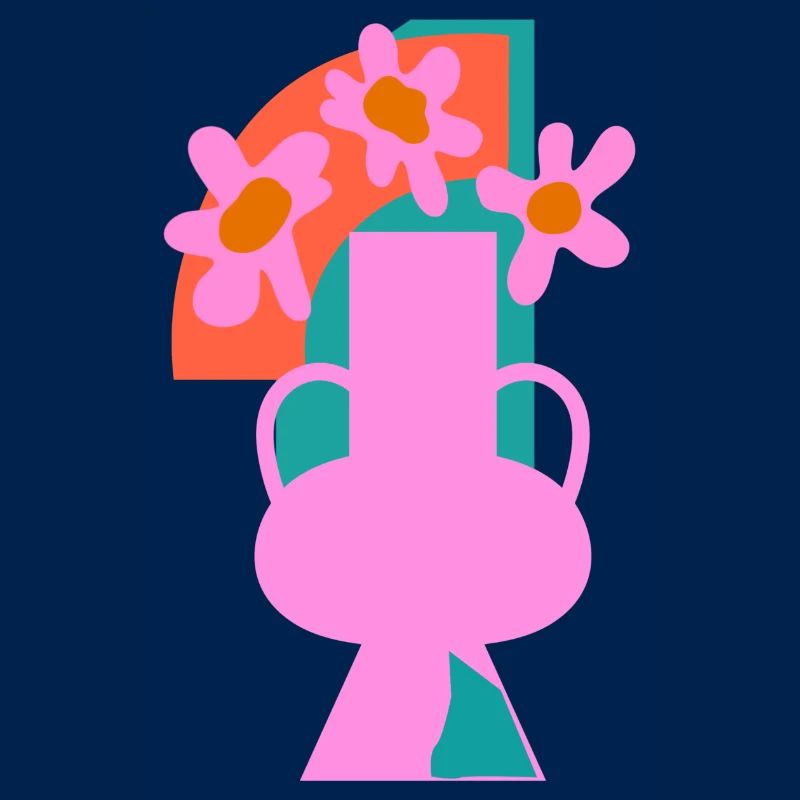 Collage de fleurs en pot