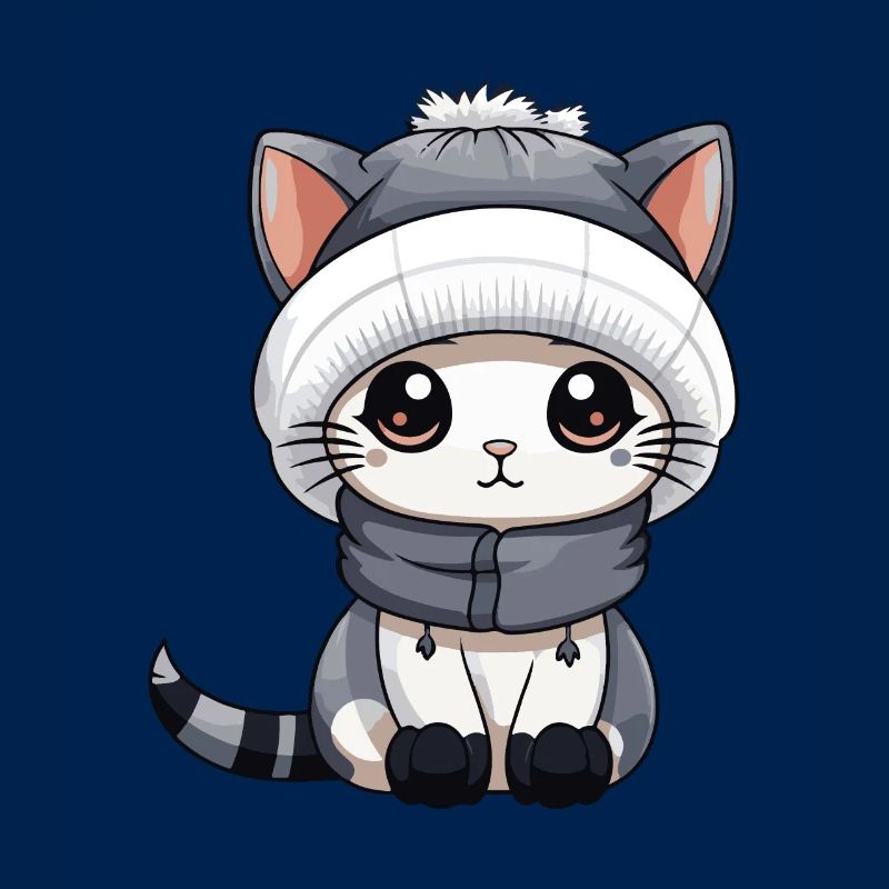 Katze Winter Comic Niedlich