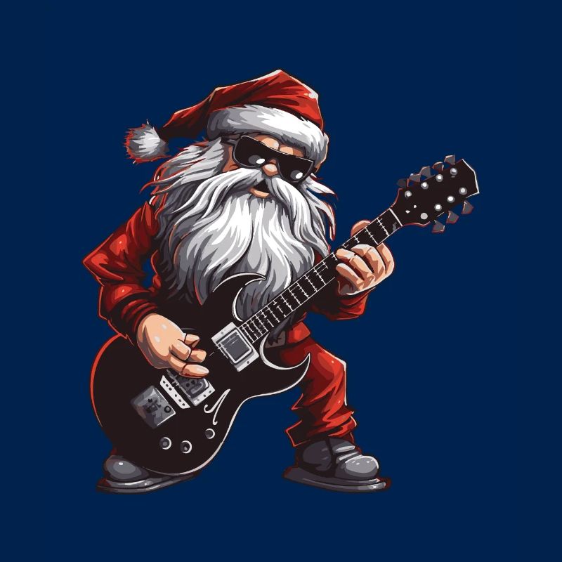Weihnachtsmann Gitarre Santa