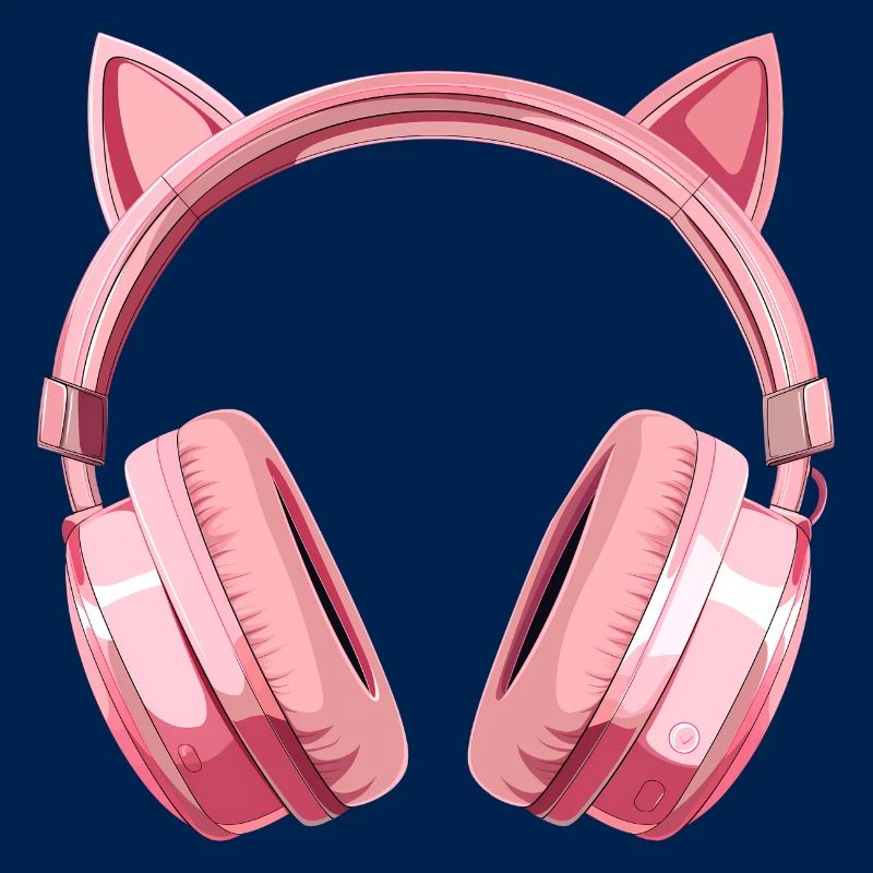 Gaming Headset with Cat Ears - Pink