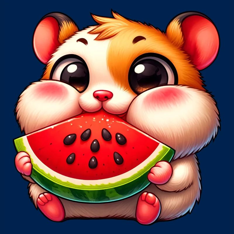 Cute Cartoon Hamster Melon