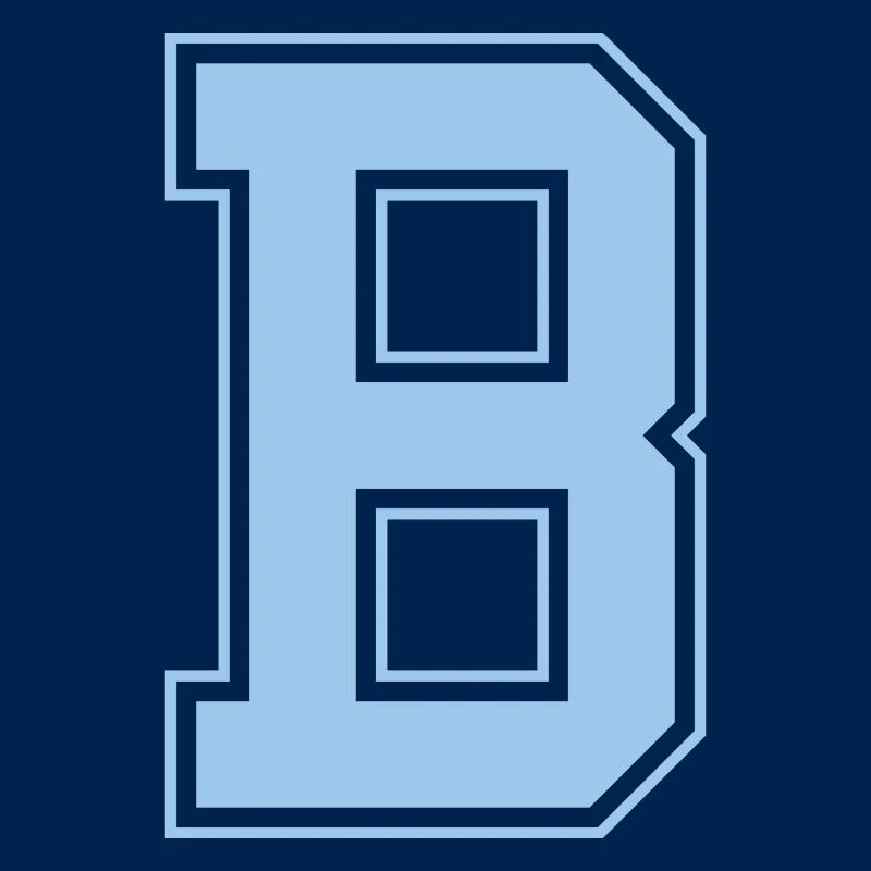 Monogramm Hellblau Varsity College Initiale B