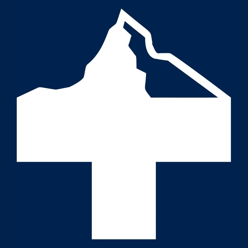 Schweizerkreuz mit Berg