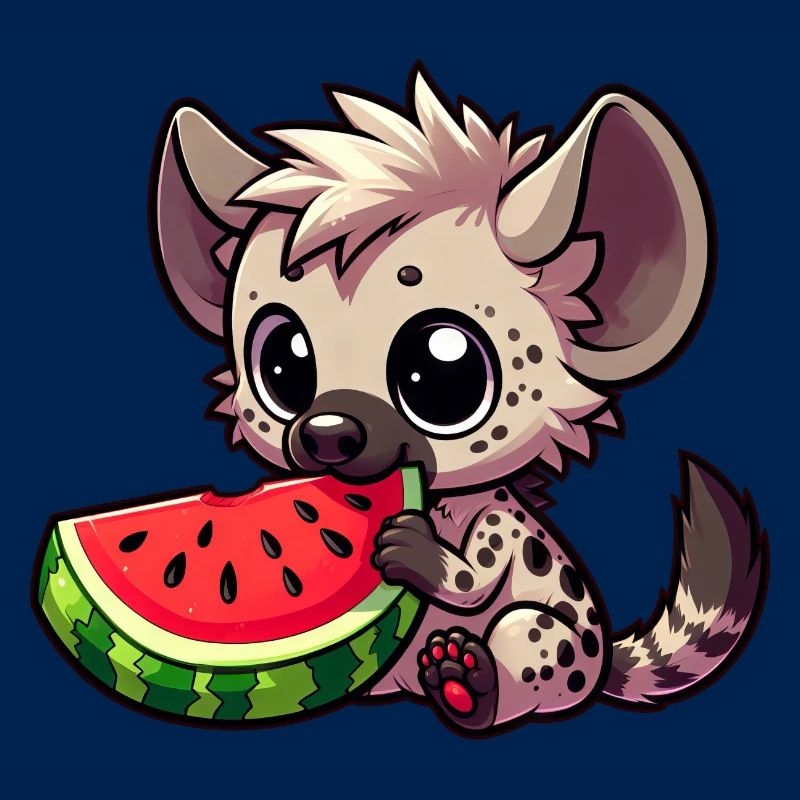 Hyäne mit Wassermelone Sommerfrucht