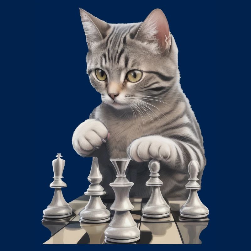 Cat as a chess player - Perfect for chess and
