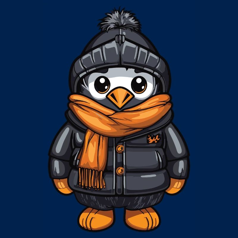 Pinguin Comic Niedlich Winter