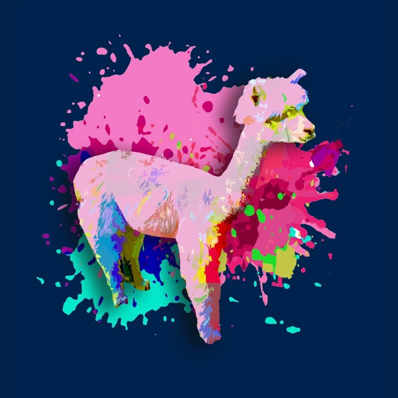 Alpaka, Llama, lama, farbklecks,graffiti,bunt