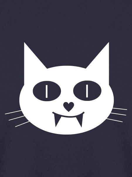 Halloween Vampir-Katze mit Eckzähnen