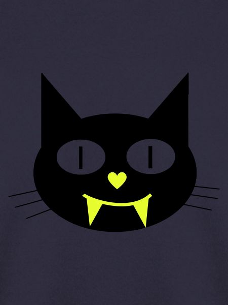 Halloween Vampir-Katze mit Eckzähnen