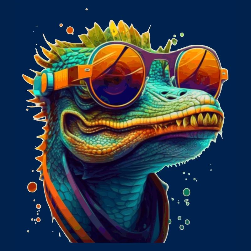 Kroko oder Alligator mit Sonnenbrille im Sommer
