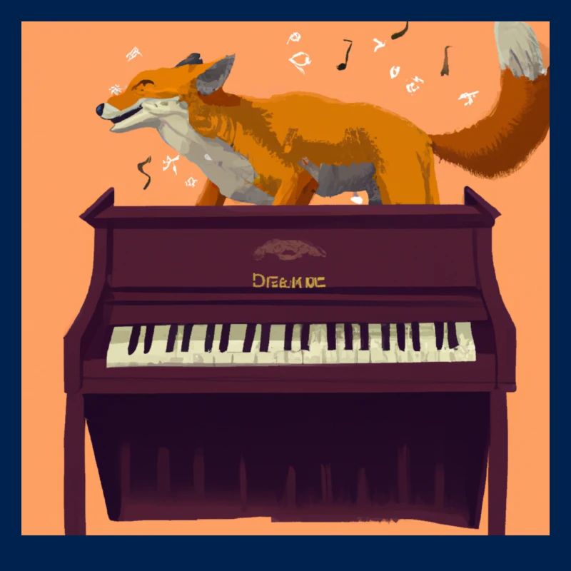 Fuchs auf Klavier