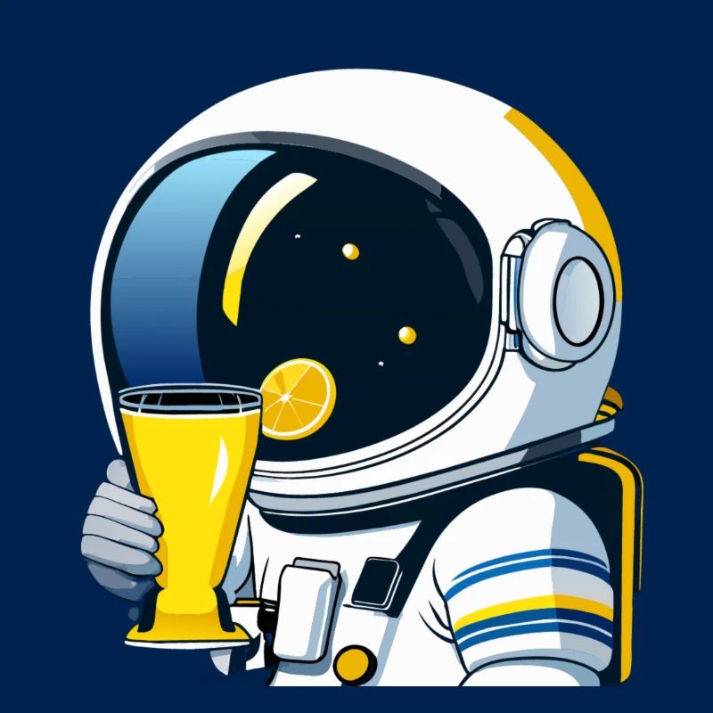 astronaut drinks lemon tea