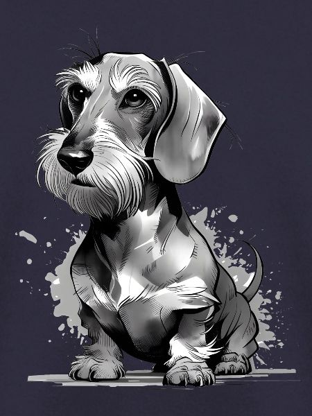 Rauhaardackel gezeichnet - Dackel gemalt