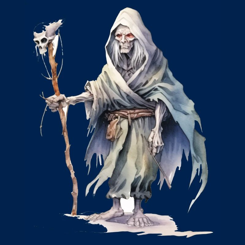 Totenbeschwörer mit Schädelstab – Dark Fantasy