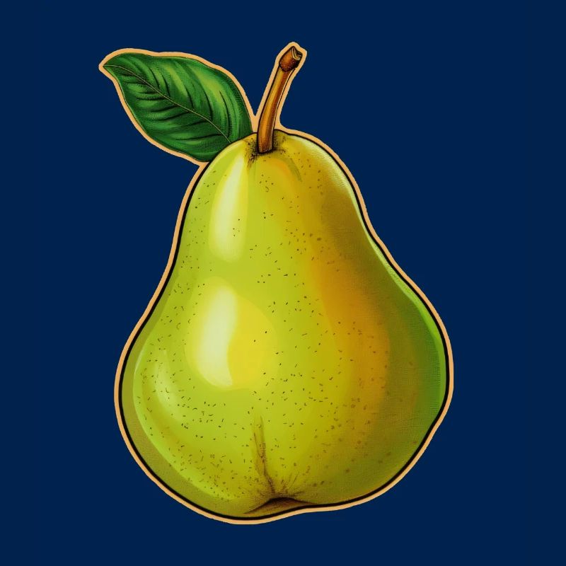 Pear with leaf