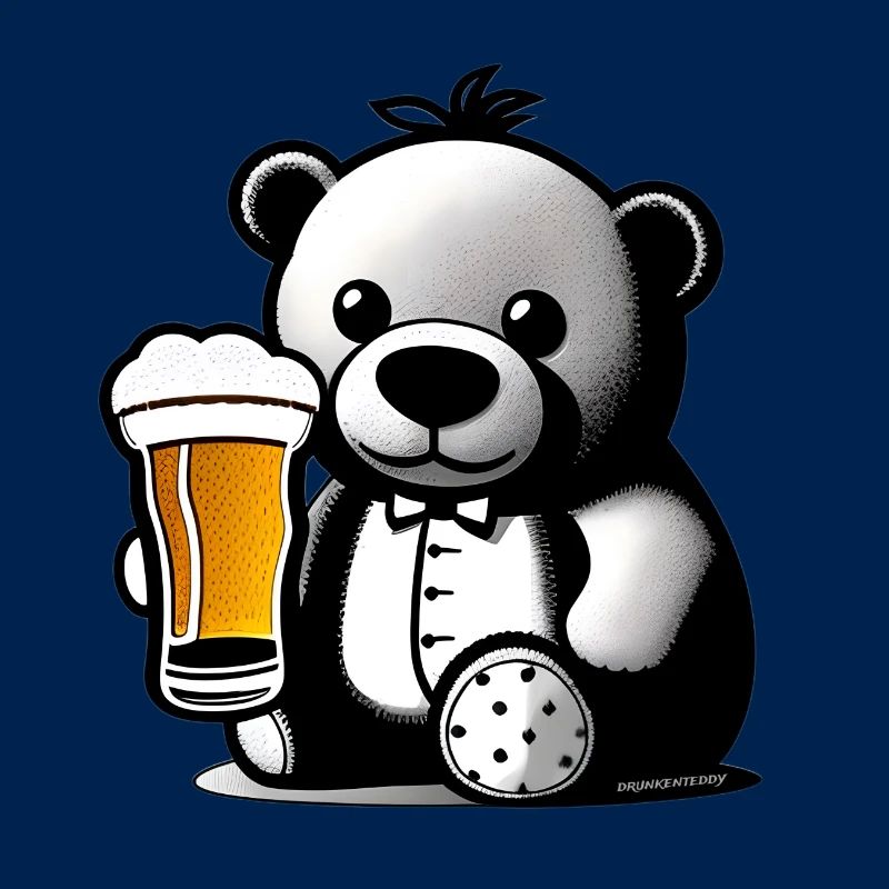 Teddy drinking Beer
