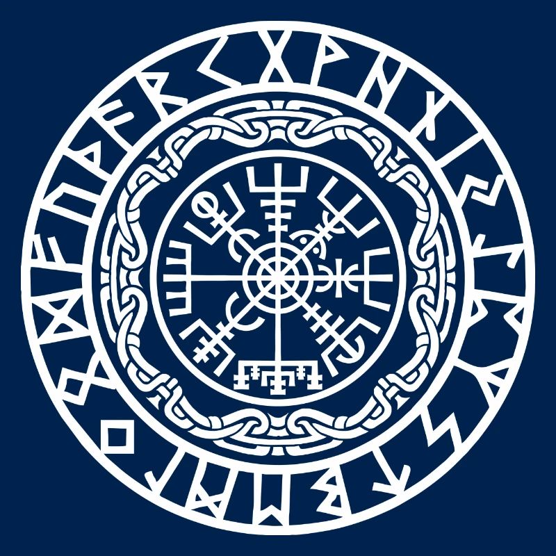 Wikinger Kompass Vegvisir Runen White