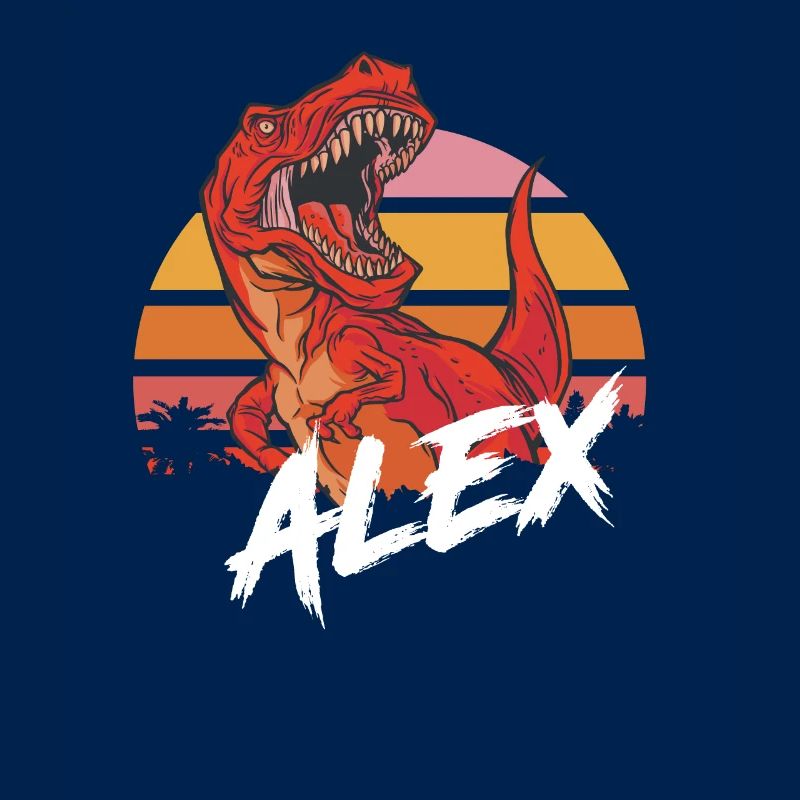 ALEX - Schöner Mädchen Name mit T-REX Dino